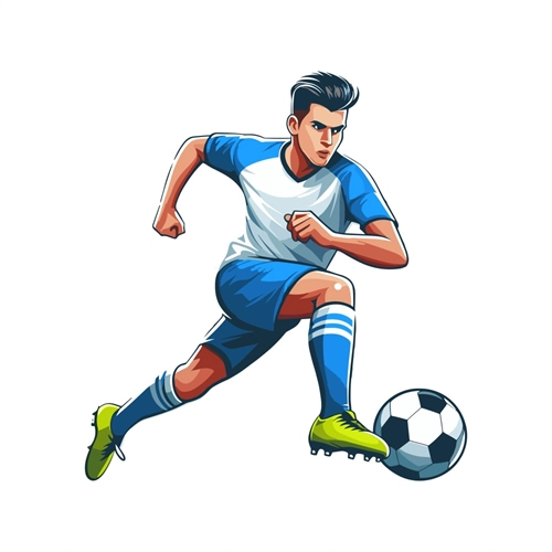 Soccer or Football Theme Striker Running Pose Transparent Sticker